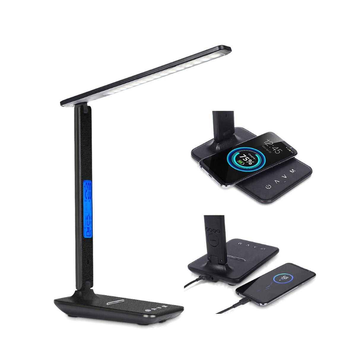 3-in-1 Lamp with Phone Charger, Clock, and Thermostat