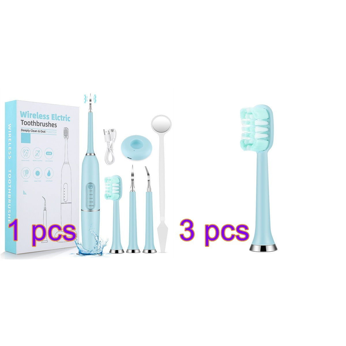 Portable XIP7 Waterproof Electric Toothbrush - Dental Care Scaler