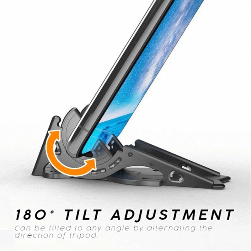 Compact Adjustable Mobile Phone Holder: Foldable, Portable, and Stable