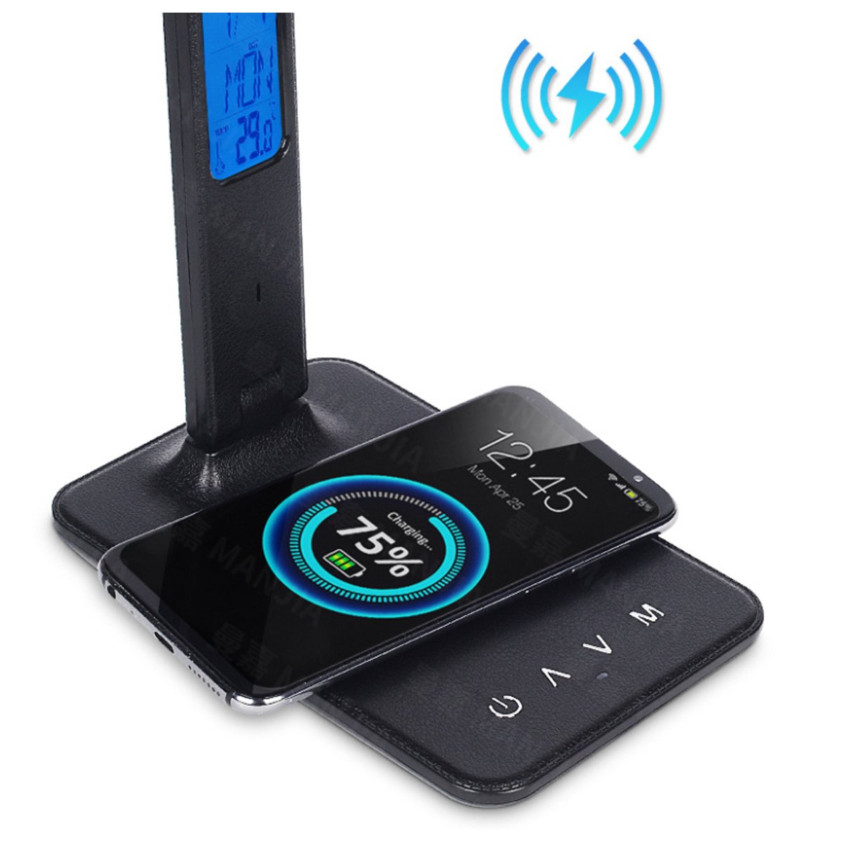 3-in-1 Lamp with Phone Charger, Clock, and Thermostat