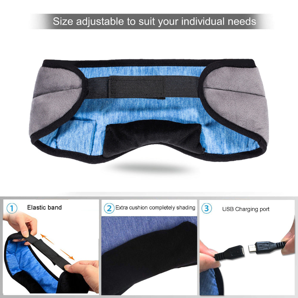 Bluetooth Sleep Mask with Wireless Earphones - Soft Headband for Sleep and Music