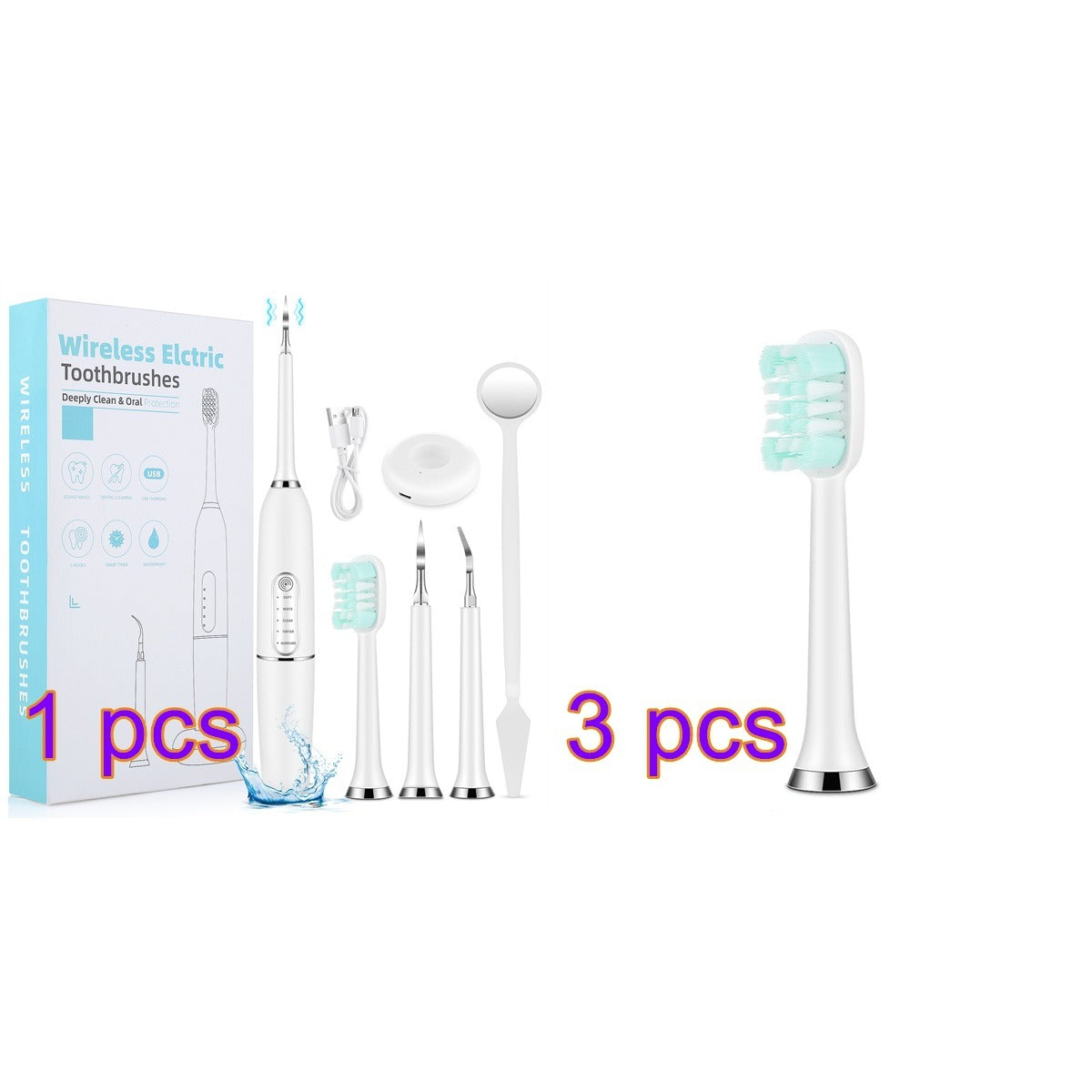Portable XIP7 Waterproof Electric Toothbrush - Dental Care Scaler