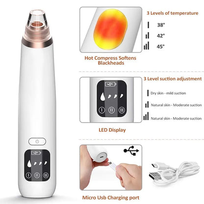 Blackhead Remover Vacuum for Facial Care - Pore Cleaner, Acne, and Pimple Removal Tool