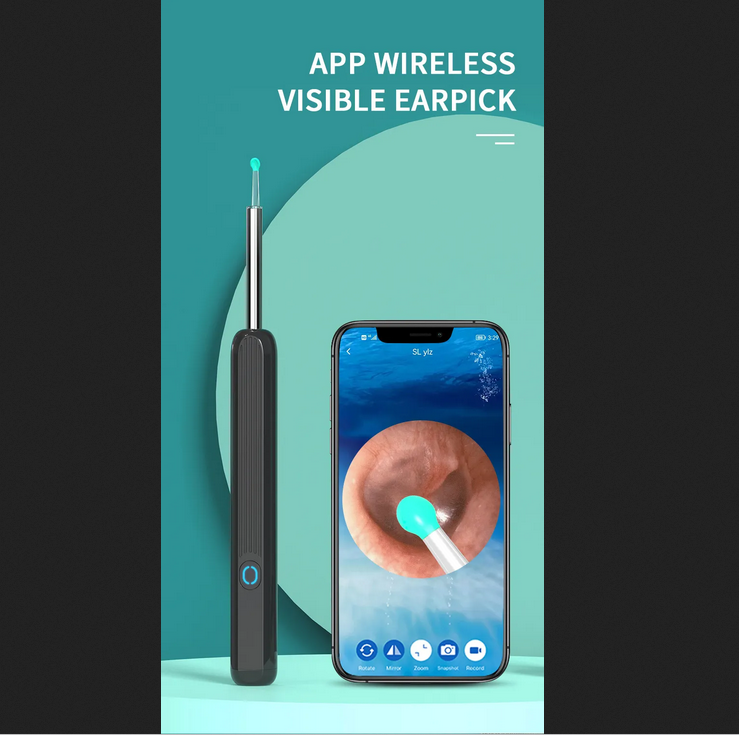 Smart Wireless Ear Cleaner: Otoscope 1080P Kit for iPhone, iPad, Android